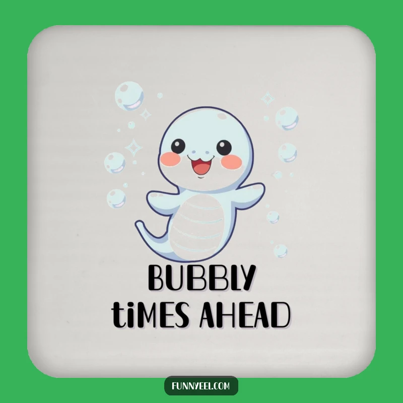 Aquatic Kawaii Eel Bubble Coasters: Set of 4, Funny Gift for Tables and Underwater Fans