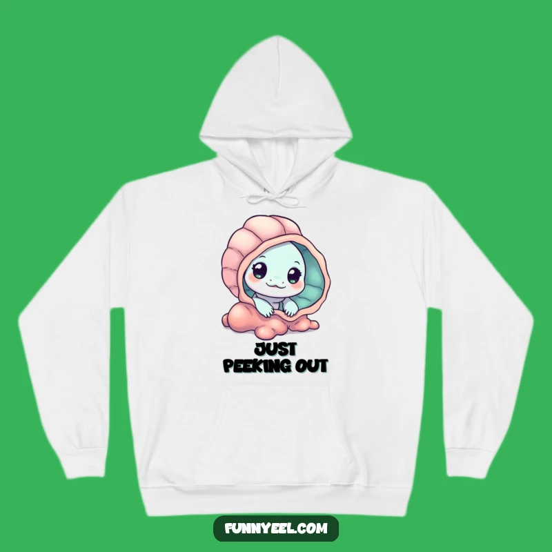 Cozy Kawaii Eel Seashell Hoodie: Warm Underwater Apparel, Funny Gift for Curious Souls