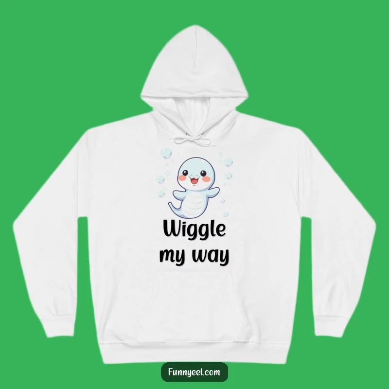 Cozy Kawaii Eel Bubble Hoodie: Warm Underwater Apparel, Funny Gift for Comfort Seekers