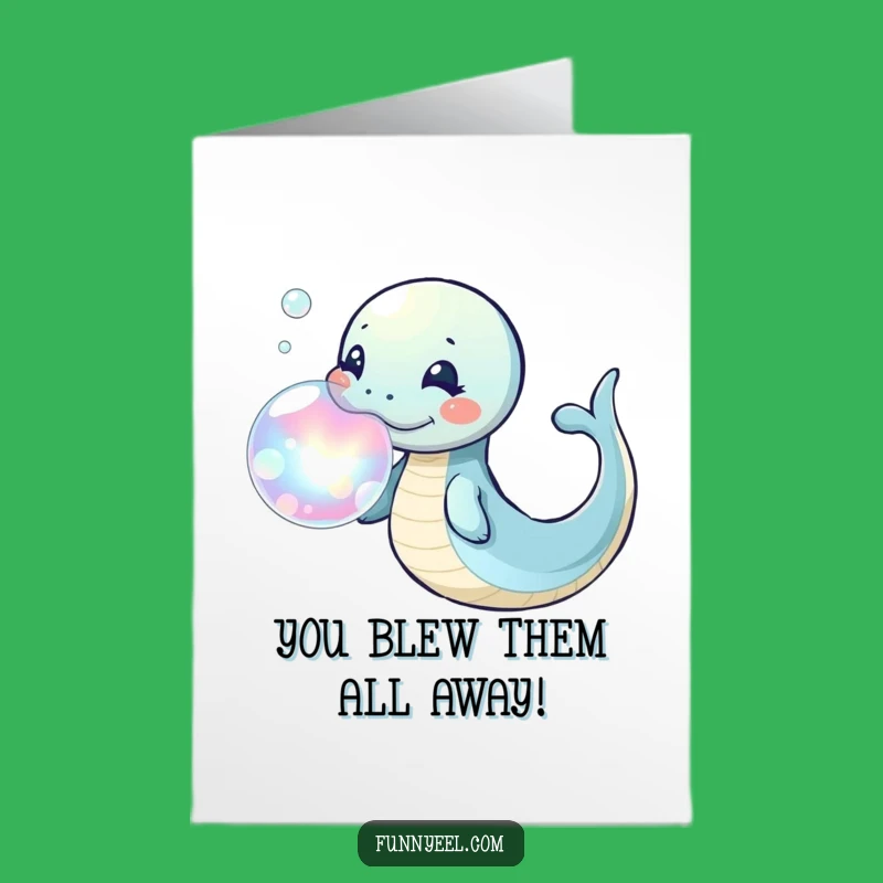 Free Printable Eel Congrats Card: Blown Away by Your Success!