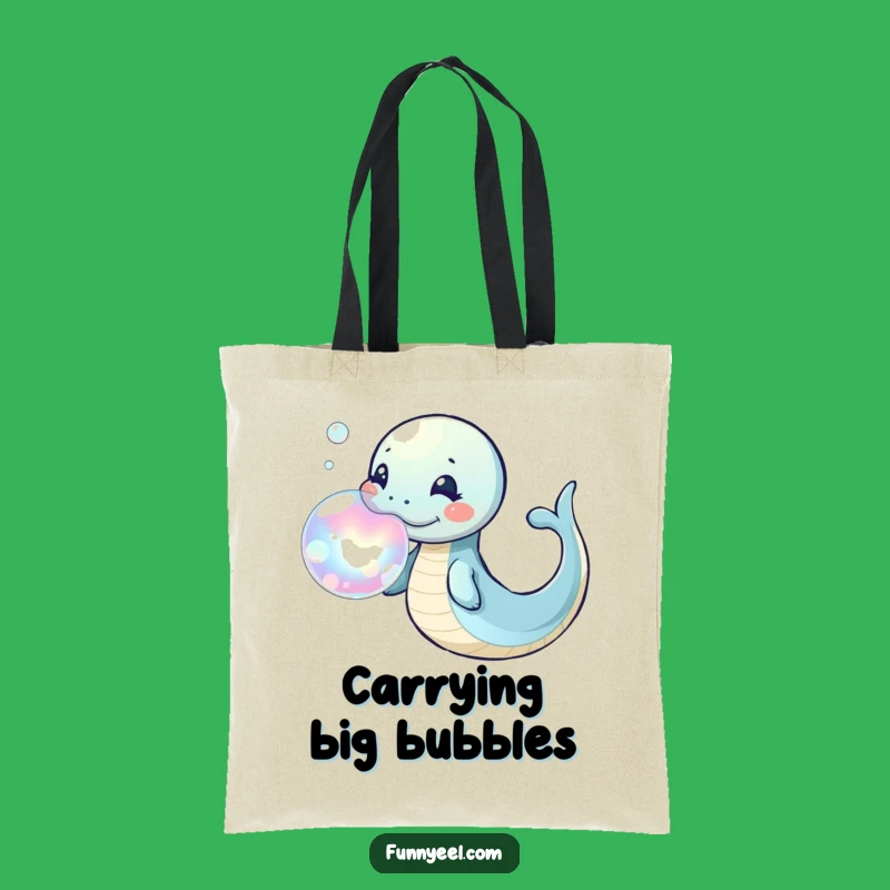 Playful Kawaii Eel Bubble Ring Tote Bag: Stylish Accessory and Funny Gift for Whimsical Minds