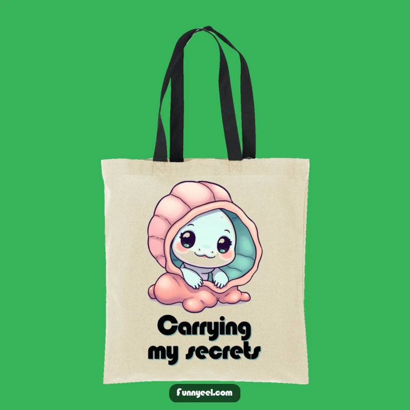 Curious Kawaii Eel Seashell Tote Bag: Stylish Accessory and Funny Gift for Explorers
